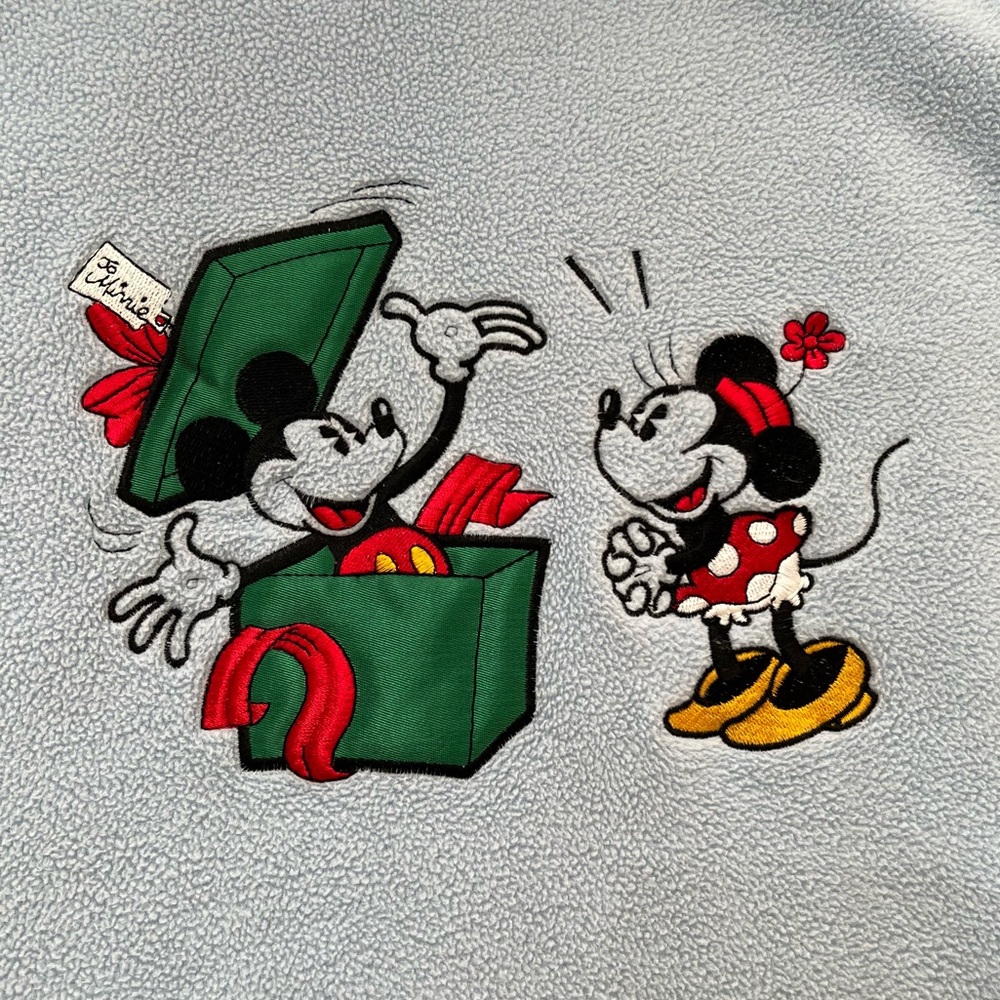 Vintage Disney Adult Embroidered Christmas Sweatshirt with Mickey Minnie Mouse S - Picture 3 of 8